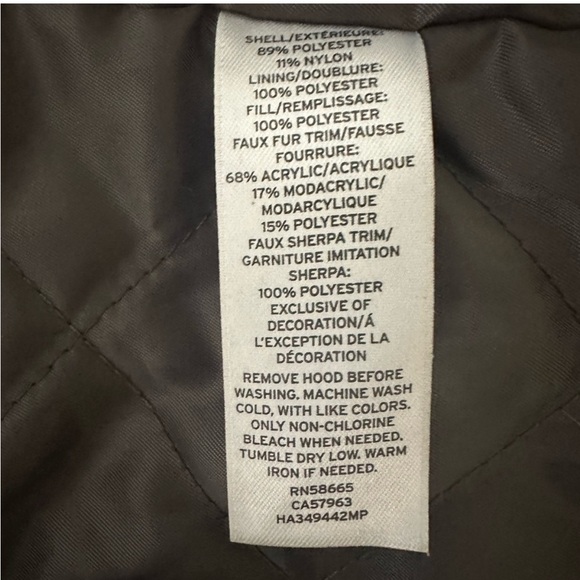 Halogen Utility Coat Faux Fur Lined Hooded Anorack Jacket, Army Green, Size S/P - Picture 12 of 13